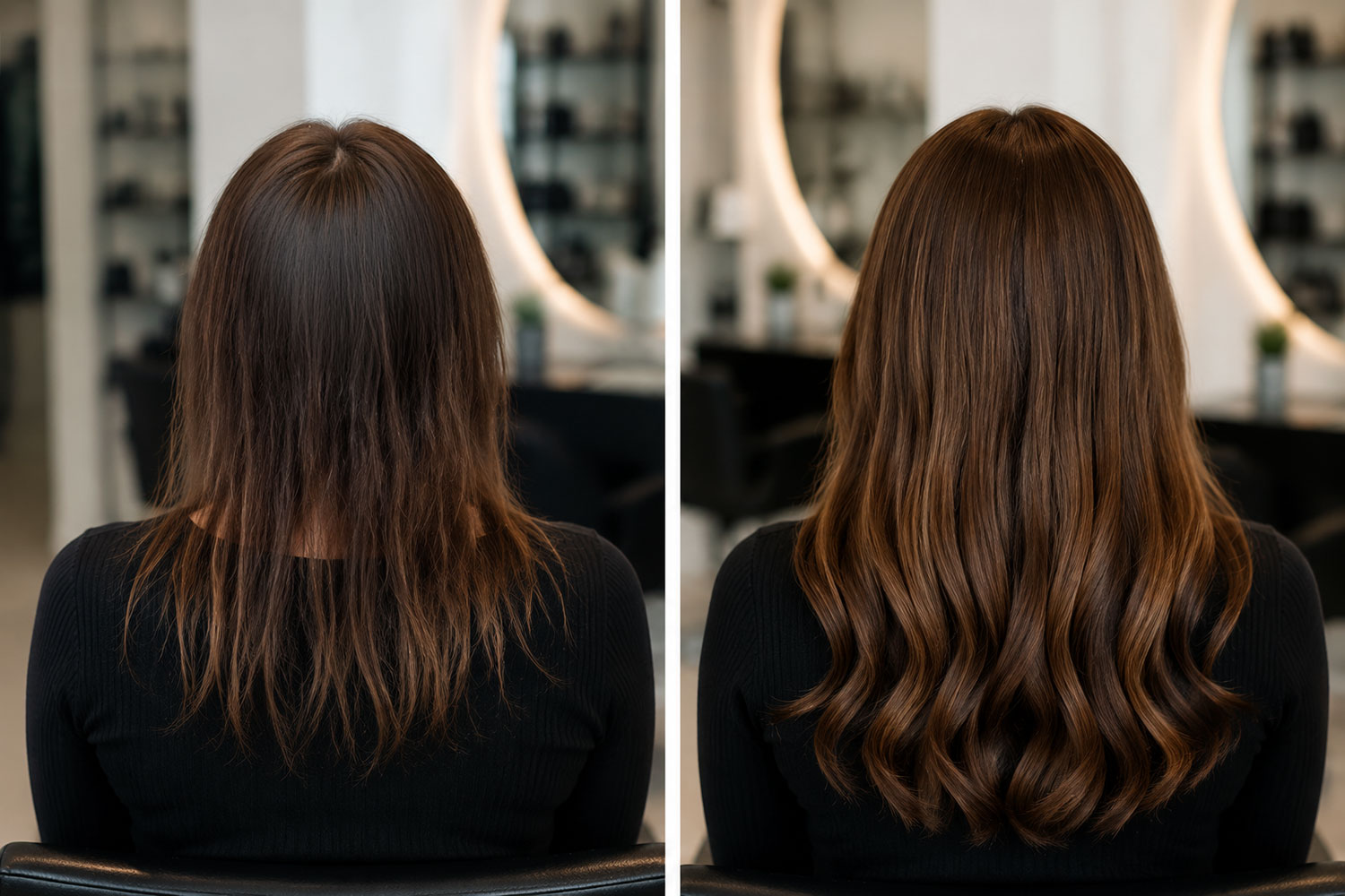 Haarverdichtung mittellanges Haar